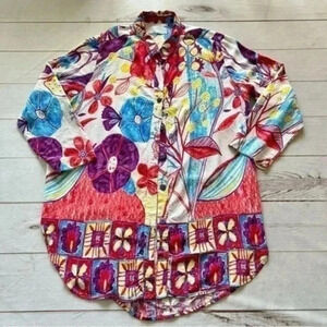 Jams World Retro Trinity Shirt Artsy Novelty Women’s Medium Floral Hippy Boho